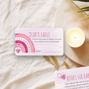 Carte D'accompagnement Baby shower arc-en-ciel rose poème de caleçon