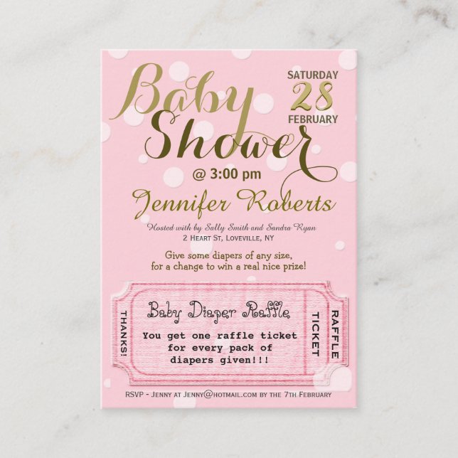 Carte D'accompagnement Baby shower avec Billet de rabat (Devant)
