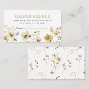 Carte D'accompagnement Baby-shower avec fleurs sauvages : tirage au sort