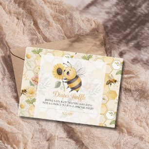 Carte D'accompagnement Baby shower avec thème de l'abeille florale en nid