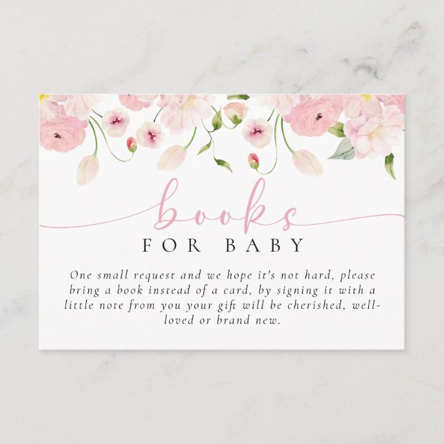 Carte D'accompagnement Baby shower Baby In Bloom Livres pour le boîtier b (Devant)