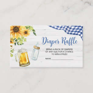 Carte D'accompagnement Baby shower BBQ de tournesol Bleu Barreau Raffin