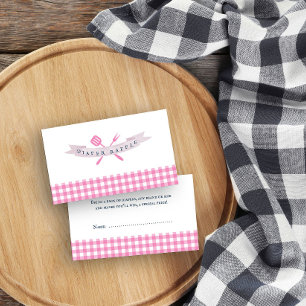 Carte D'accompagnement Baby Shower BBQ Tirage au Sort de Couches Plaid Ro