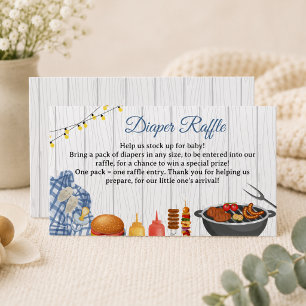 Carte D'accompagnement Baby Shower BBQ Tirage de Couches
