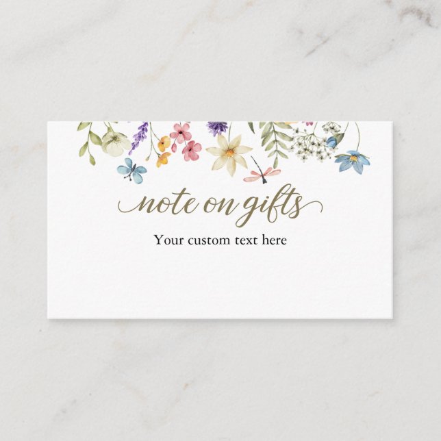 Carte D'accompagnement Baby shower bébé en fleur Note sur les cadeaux (Devant)