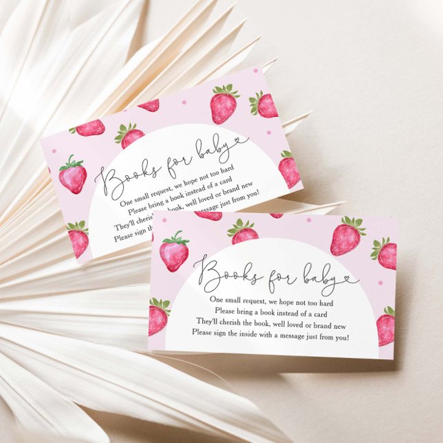Carte D'accompagnement Baby shower Berry Sweet Fraise Livres Pour Bébé (Créateur téléchargé)