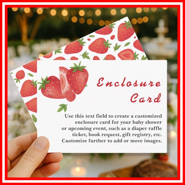 Carte D'accompagnement Baby shower Berry Sweet Strawberry (Créateur téléchargé)