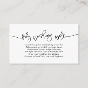 Carte D'accompagnement Baby shower, bien aimé, script noir créatif