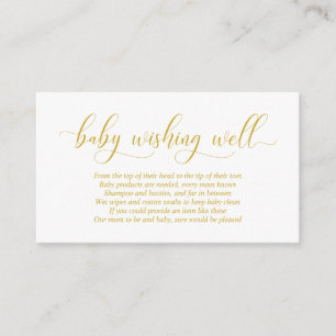 Carte D'accompagnement Baby shower, Bien Envie, Script Or Moderne
