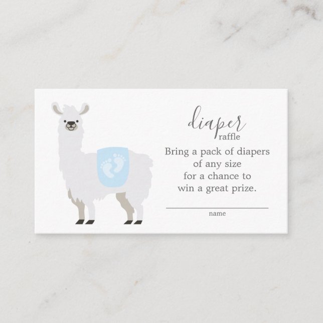 Carte D'accompagnement Baby shower Billet Cute Llama Diaper (Devant)