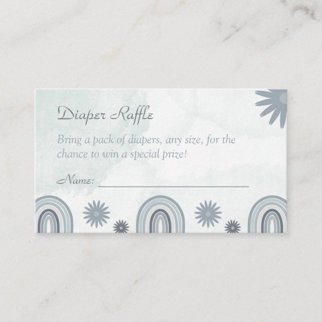 Carte D'accompagnement Baby shower Billet de rabat Bleu Boho (Devant)