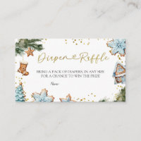 Baby shower biscuit bleu hiver Raffin de couche