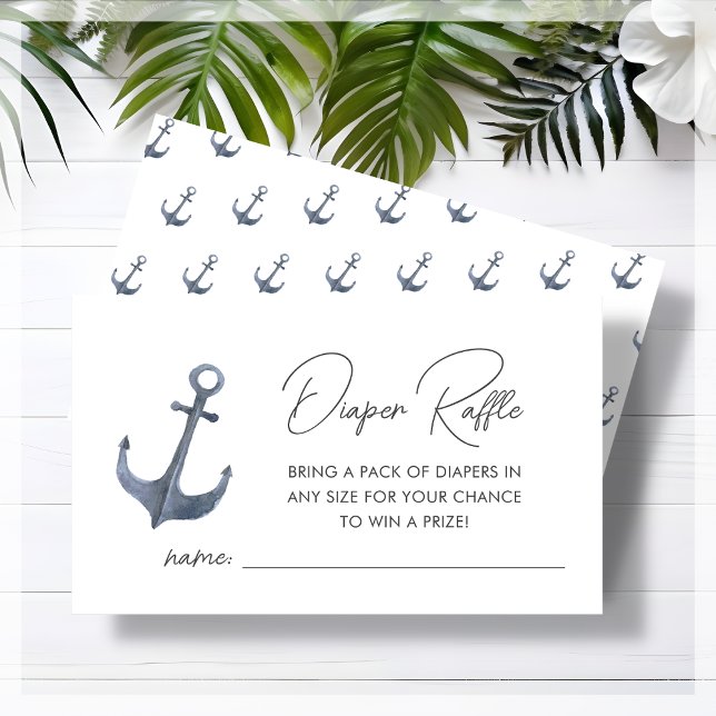 Carte D'accompagnement Baby shower Bleu à thème de bateau Raffle de couch (Créateur téléchargé)