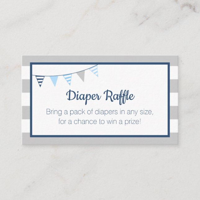 Carte D'accompagnement Baby shower Bleu Ahoy Nautical Raffle (Devant)