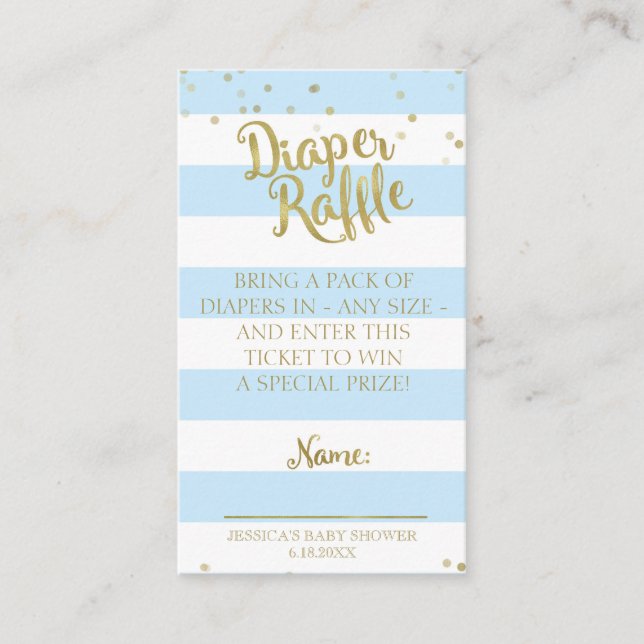 Carte D'accompagnement Baby shower Bleu Barrettes Raffin Insérez (Devant)