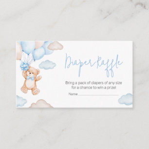 Carte D'accompagnement Baby shower Bleu Bear Balloon Déchets Raffin