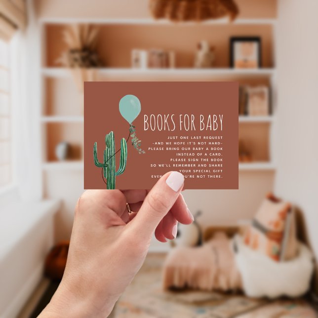Carte D'accompagnement Baby shower Bleu Cactus Demande de réservation (Créateur téléchargé)