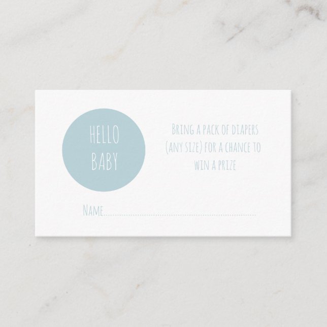 Carte D'accompagnement Baby shower bleu moderne Refroidissement (Devant)