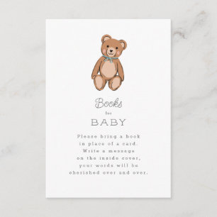 Carte D'accompagnement Baby shower bleu Teddy Bear classique