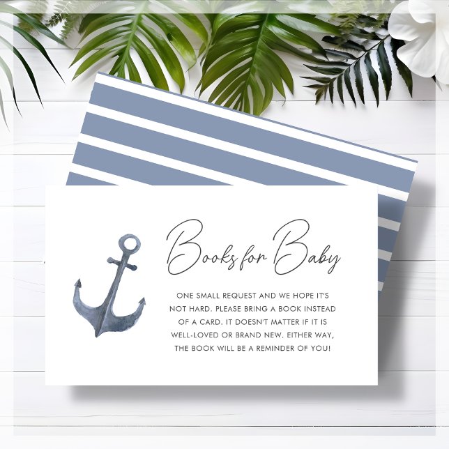 Carte D'accompagnement Baby shower Blue Boat à thème demande de réservati (Créateur téléchargé)