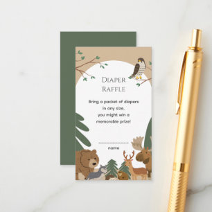 Carte D'accompagnement Baby Shower Bohème Moderne Animaux de la Forêt