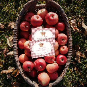 Carte D'accompagnement Baby Shower Bohème Vichy Rouge Pomme Tirage au Sor