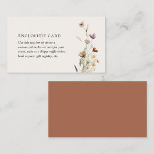 Carte D'accompagnement Baby shower Boho Fall Fleur sauvage personnalisé