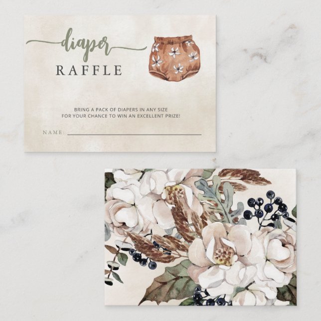 Carte D'accompagnement Baby shower Boho neutre selon le sexe Refus de cou (Devant / Derrière)