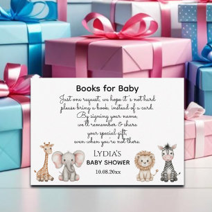 Carte D'accompagnement Baby shower Boho Woodland Jungle Animaux