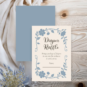 Carte D'accompagnement Baby shower botanique: tirage au sort de couches B