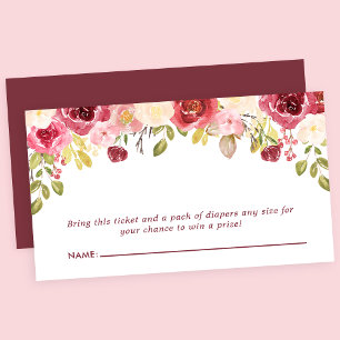 Carte D'accompagnement Baby Shower Bourguignon Tirage au sort de couches 
