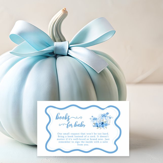 Carte D'accompagnement Baby shower Bow Bow Citrouille bleu (Créateur téléchargé)
