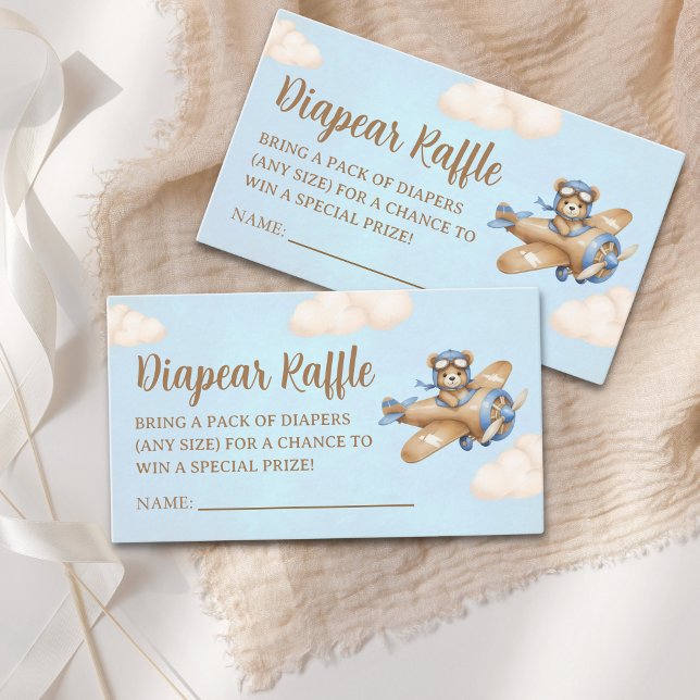 Carte D'accompagnement Baby Shower Boy with Cute Flying Teddy Bear (Créateur téléchargé)