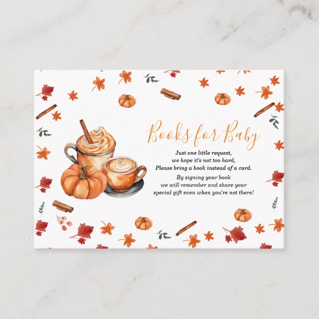 Carte D'accompagnement Baby shower brassage Citrouille Livres épices pour (Devant)
