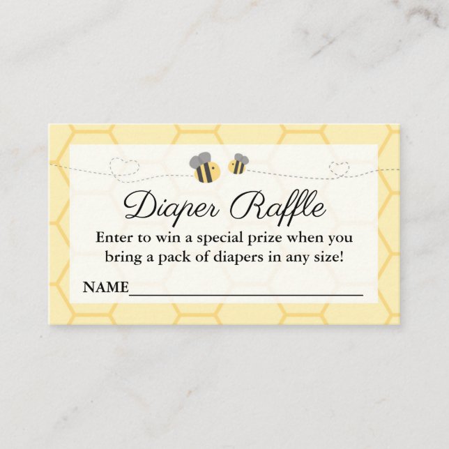 Carte D'accompagnement Baby shower Bumblebee Barreau Raffin Insérer (Devant)