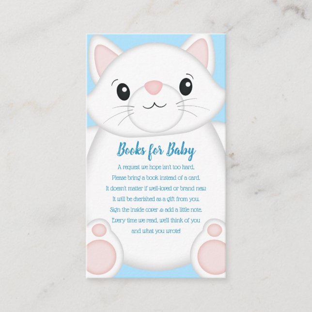 Carte D'accompagnement Baby shower chat Kitty Blue (Devant)