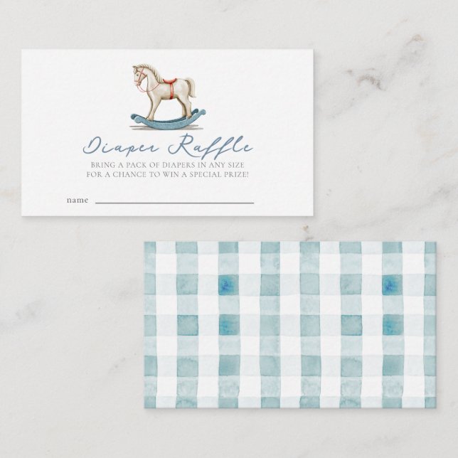 Carte D'accompagnement Baby shower Cheval à rocher Déchets Raffle Ticeket (Devant / Derrière)