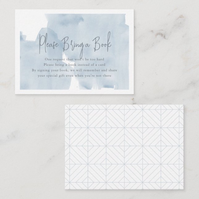 Carte D'accompagnement Baby shower Ciel Bleu S'il vous plaît apporter un  (Devant / Derrière)