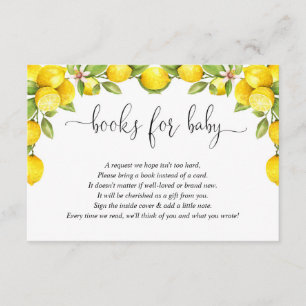 Carte D'accompagnement Baby shower citron, citron doux demande