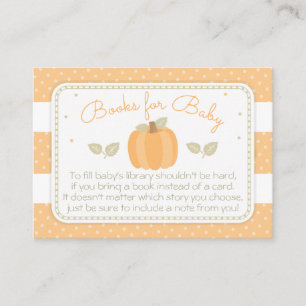 Carte D'accompagnement Baby shower citrouille Apportez un livre