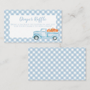 Carte D'accompagnement Baby Shower Citrouille camion à carreaux bleus Tir