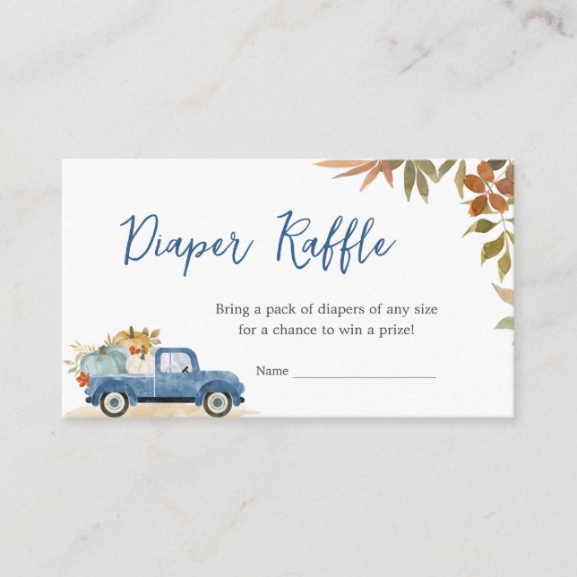 Carte D'accompagnement Baby shower Citrouille d'automne du camion bleu Ra (Devant)