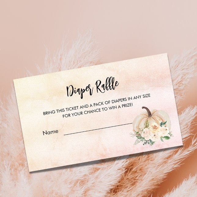 Carte D'accompagnement Baby shower citrouille fille diaper billet de tomb (Créateur téléchargé)