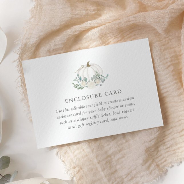 Carte D'accompagnement Baby shower Citrouille floral personnalisé (Créateur téléchargé)