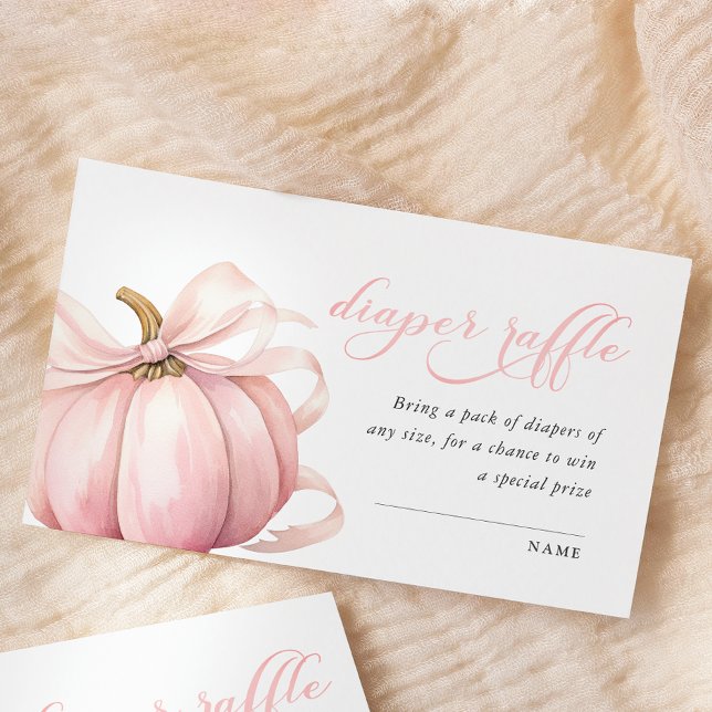 Carte D'accompagnement Baby shower Citrouille rose béquille  (Créateur téléchargé)