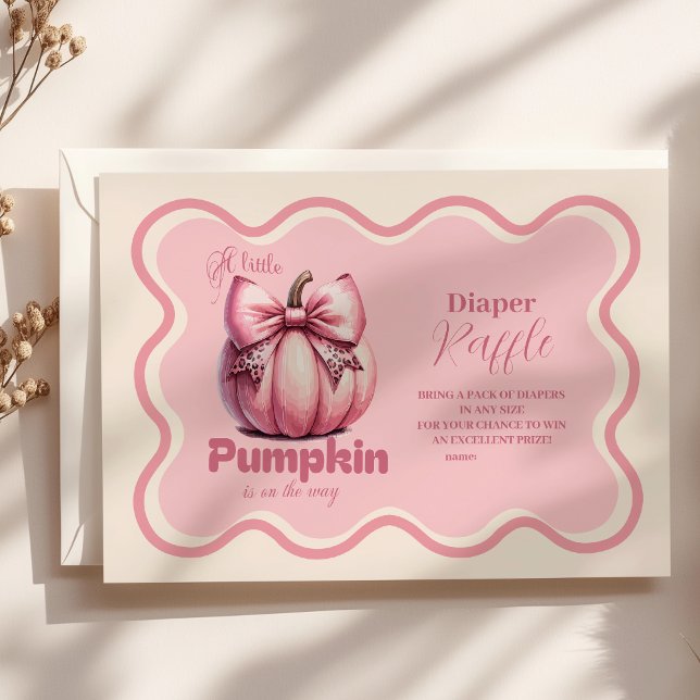 Carte D'accompagnement Baby shower Citrouille rose béquille  béquille (Créateur téléchargé)