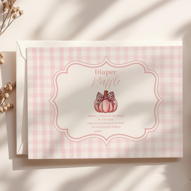 Carte D'accompagnement Baby shower Citrouille rose béquille  béquille (Créateur téléchargé)