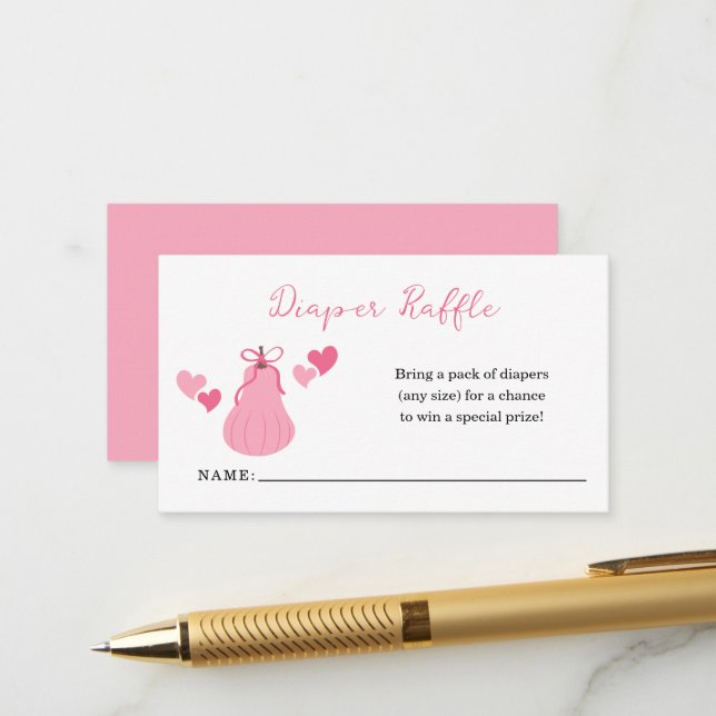 Carte D'accompagnement Baby shower Citrouille rose béquille  béquille (Devant/Arrière en situation)