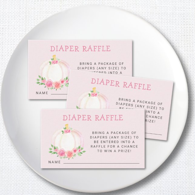Carte D'accompagnement Baby shower Citrouille  rose carreau (Créateur téléchargé)