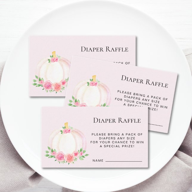 Carte D'accompagnement Baby shower Citrouille  rose carreau (Créateur téléchargé)